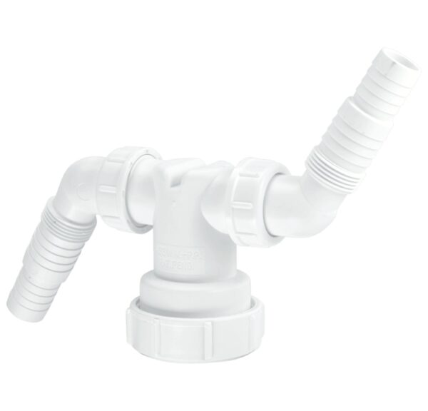McAlpine White Standpipe Twin Connector - 38mm - V33WM