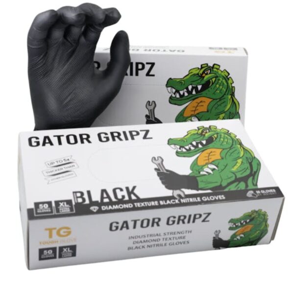 Gator Gripz Black Diamond Grip Nitrile Gloves XL (Box of 50)