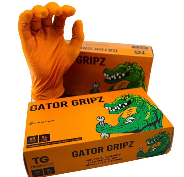 Gator Gripz Orange Nitrile Gloves XL